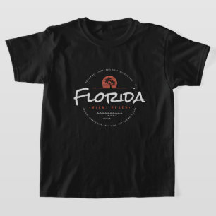 Florida Miami Beach Retro Sunset Palm Tropical Des T-Shirt