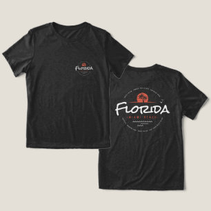 Florida Miami Beach Retro Sunset Palm Tropical  Tri-Blend Shirt