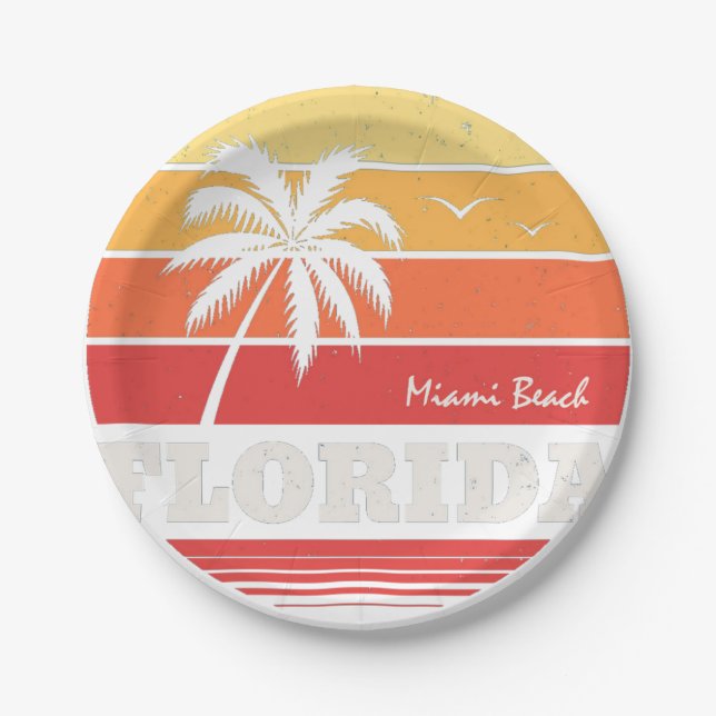 Florida Miami Paper Plate (Front)