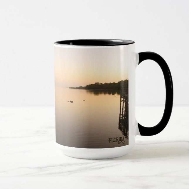 Florida Mirror Still Ocean Sunrise Natural Photo Mug (Right)