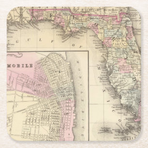 Florida, Mobile Square Paper Coaster