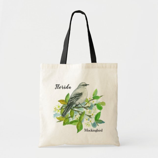 Florida Mockingbird Orange Blossom Tote Bag (Front)