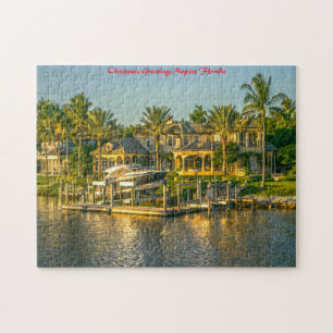 Florida Naples Coastline.Christmas Greetings Jigsaw Puzzle
