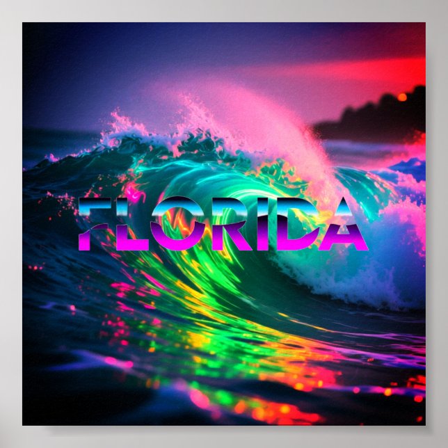 Florida – Neon Wave Vibes Poster (Front)