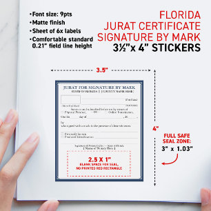 FLORIDA Notary Certificate Jurat Signature by Mark Wine Label