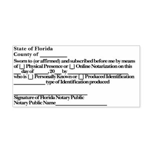 Florida Notary Jurat Self Inking Stamp