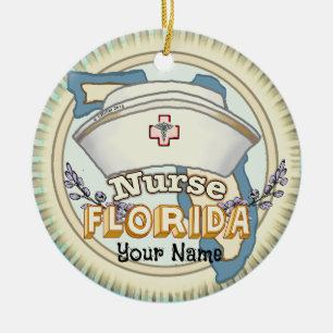 Florida Nurse Ceramic Tree Decoration