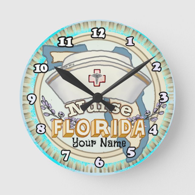Florida Nurse Round Clock (Front)