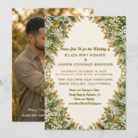 Florida Orange Blossom Photo Wedding Invitation