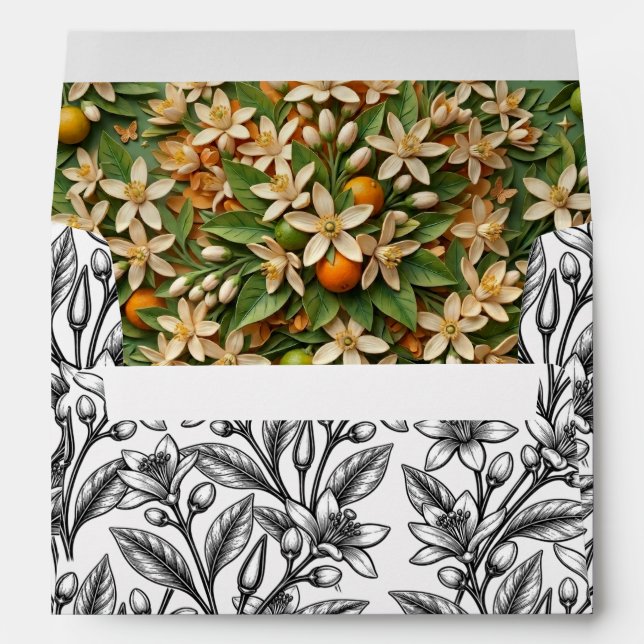 Florida Orange Blossom Wedding Envelope (Back (Bottom))