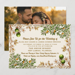 Florida Orange Blossom Wedding Invitation