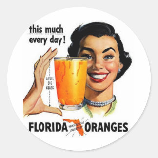 Florida Orange Juice Classic Round Sticker