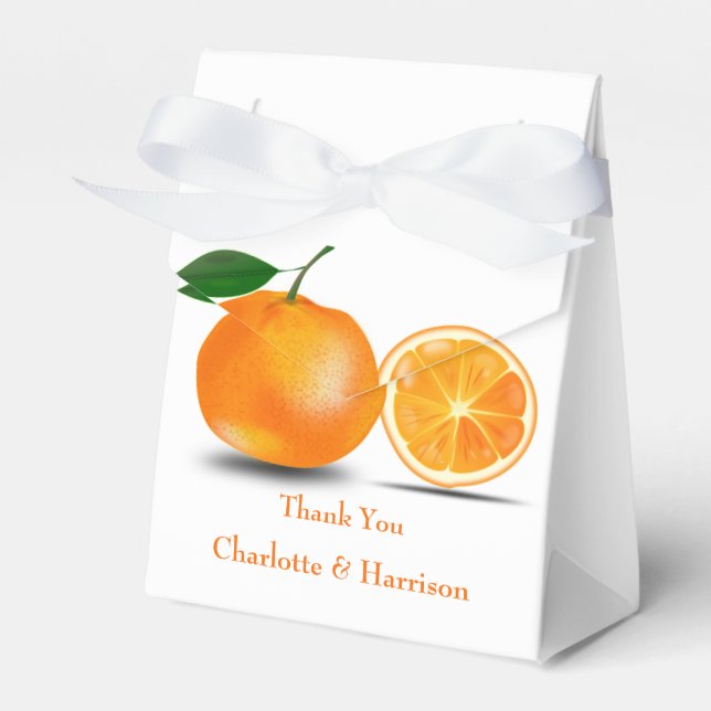 Florida Oranges Wedding Favour Box (Front Side)