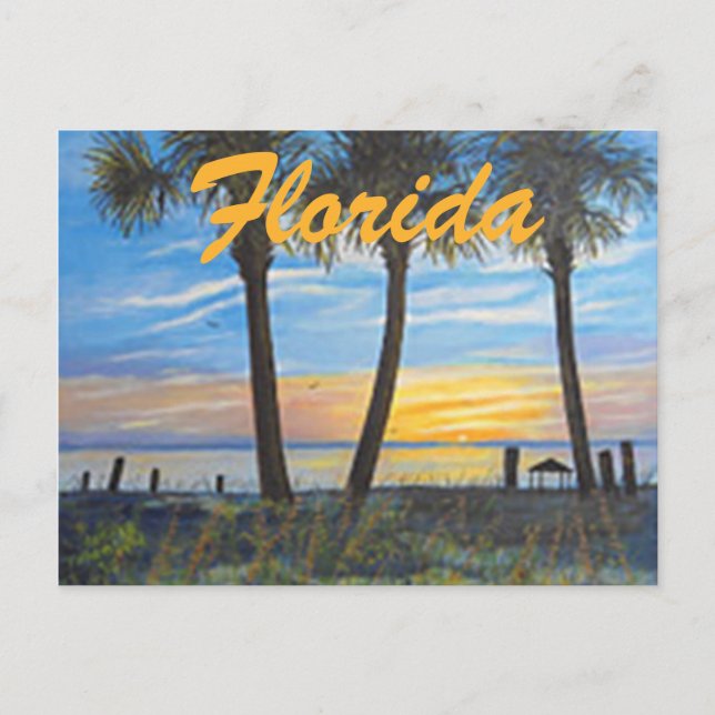 "FLORIDA PALMS SPRING BREAK POSTCARD " (Front)