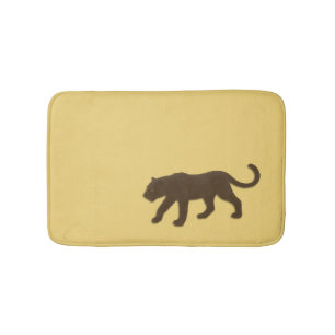 Florida Panther on Gold Bath Mat