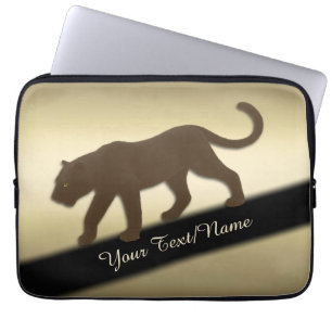 Florida Panther on Gold Personal Laptop Sleeve