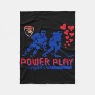 Florida Panthers Valentine Power Play Couple Nhl  Fleece Blanket