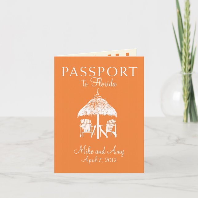 Florida Passport Wedding Invitation (Front)