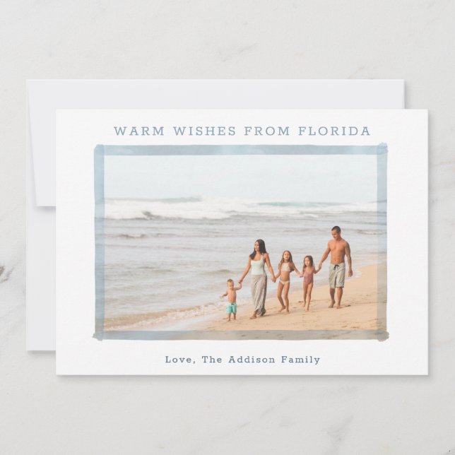 FLORIDA PHOTO CHRISTMAS CARD Beach Family Picture (Front)