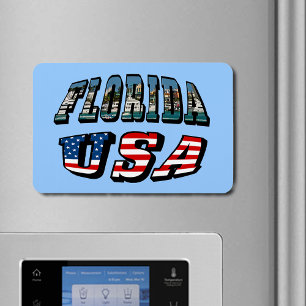 Florida Picture and USA Flag Text Magnet