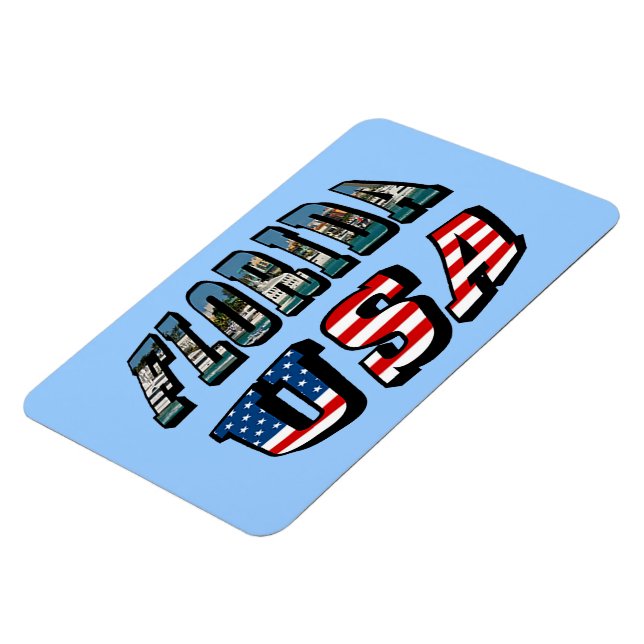 Florida Picture and USA Flag Text Magnet (Left Side)