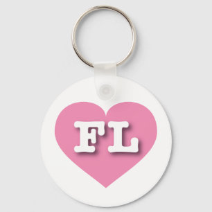 Florida Pink Heart - I love FL Key Ring