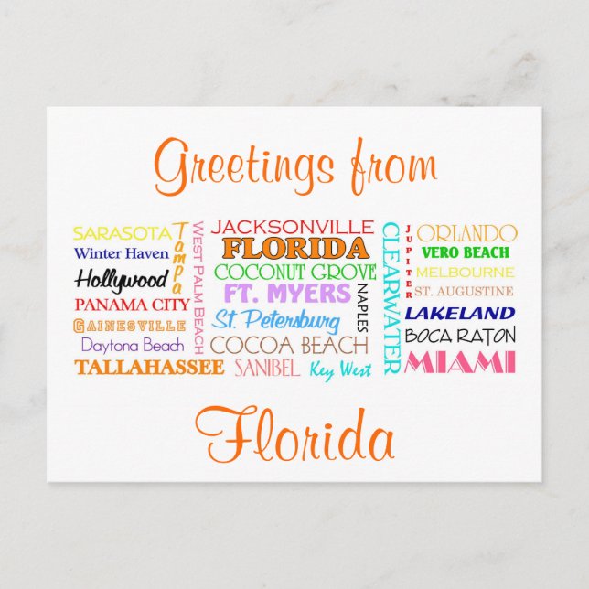 Florida places postcard (Front)