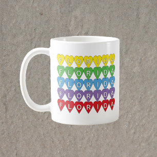 Florida Rainbow Hearts Coffee Mug