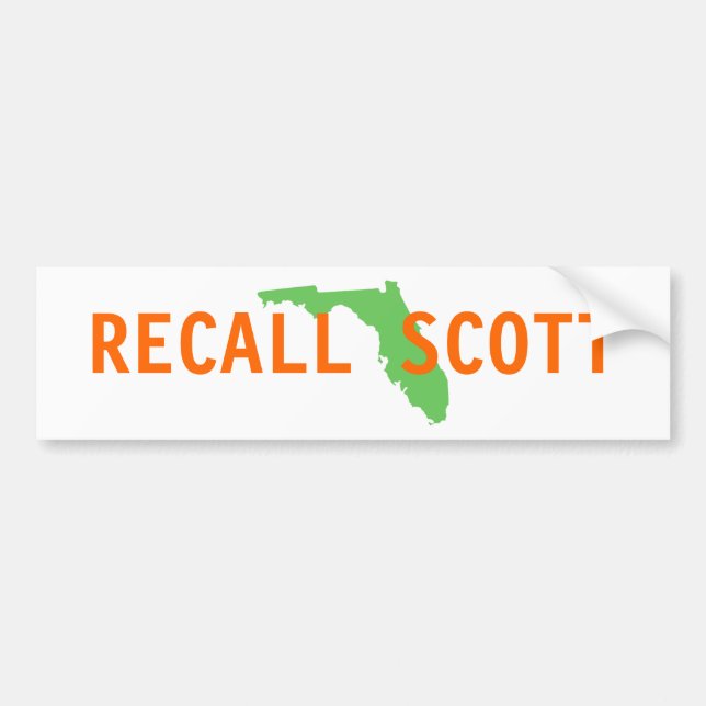 FLORIDA, RECALL SCOTT BUMPER STICKER (Front)