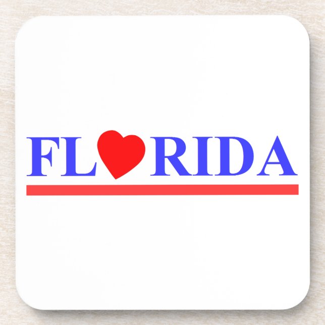Florida red heart coaster (Front)