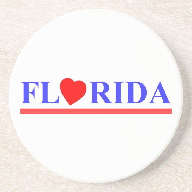 Florida red heart coaster (Front)