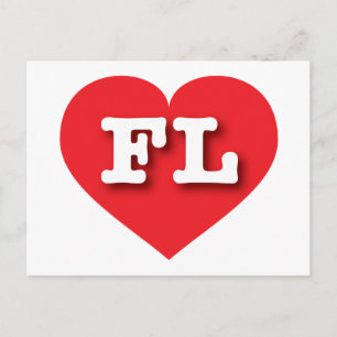 Florida Red Heart - I love FL Postcard