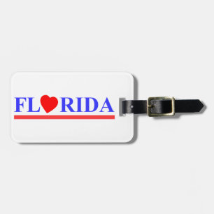 Florida red heart luggage tag