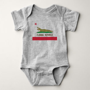 Florida Republic Alligator Flag Crocodile Baby Bodysuit