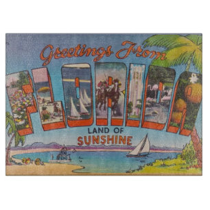 Florida  Retro Postcard Cutting Board