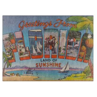Florida  Retro Postcard Cutting Board