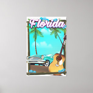 Florida Retro style travel poster Canvas Print