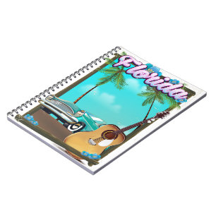 Florida Retro style travel poster Spiral Notebook