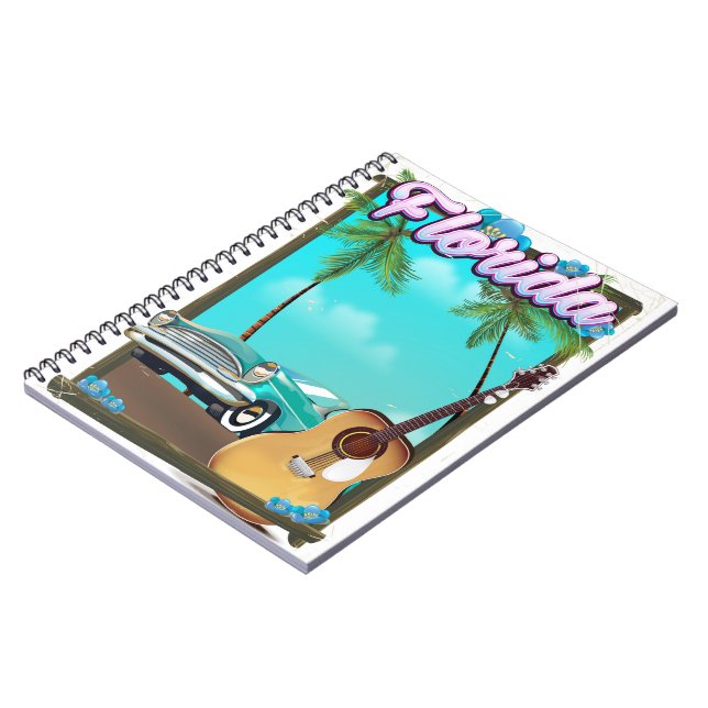 Florida Retro style travel poster Spiral Notebook (Left Side)
