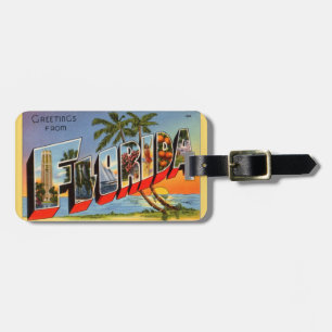 Florida Retro Tropical  Luggage Tag