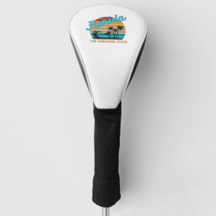 Florida Retro Vintage Sunset Design Golf Head Cover