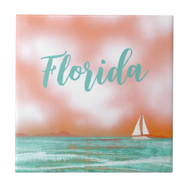 Florida Sail Boat Tile (Front)