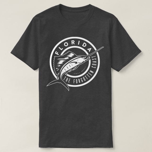 Florida Sailfish The Forgotten Coast White T-Shirt (Design Front)