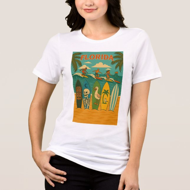 Florida Sand and Surfboards Design  Tri-Blend Shirt (Front)