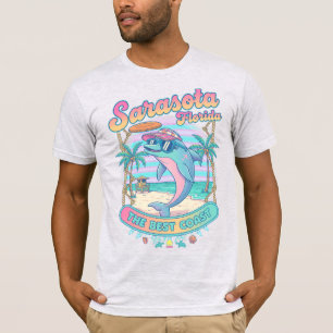 Florida Sarasota Beach Coastal Trip Dolphin Vibes T-Shirt