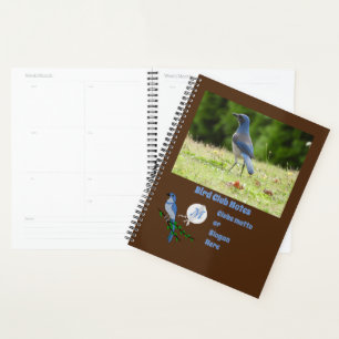 Florida Scrub Jay Bird Club Monogram Photo Planner