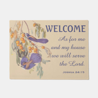 Florida Scrub Jay Birds and Verse Doormat