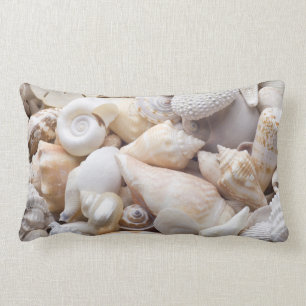 Florida Sea Shell Background - Beach Shells Custom Lumbar Cushion