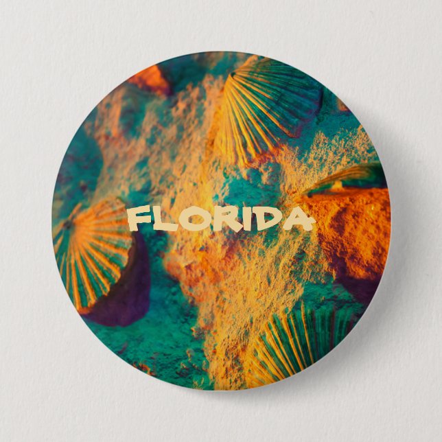 FLORIDA Sea Shells 7.5 Cm Round Badge (Front)
