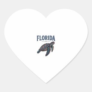 Florida Sea Turtle Vintage Engraving Graphic_1 Heart Sticker